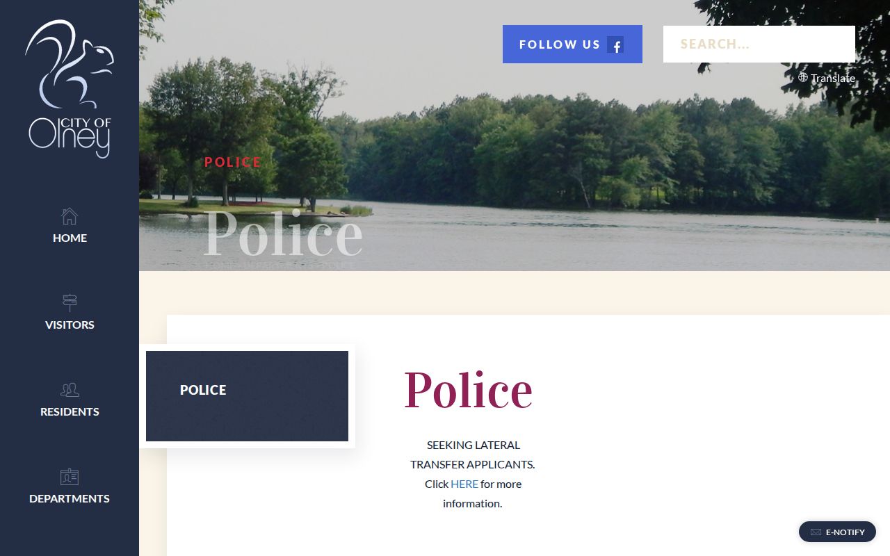 Olney Police Department source context for Richland County arrest records