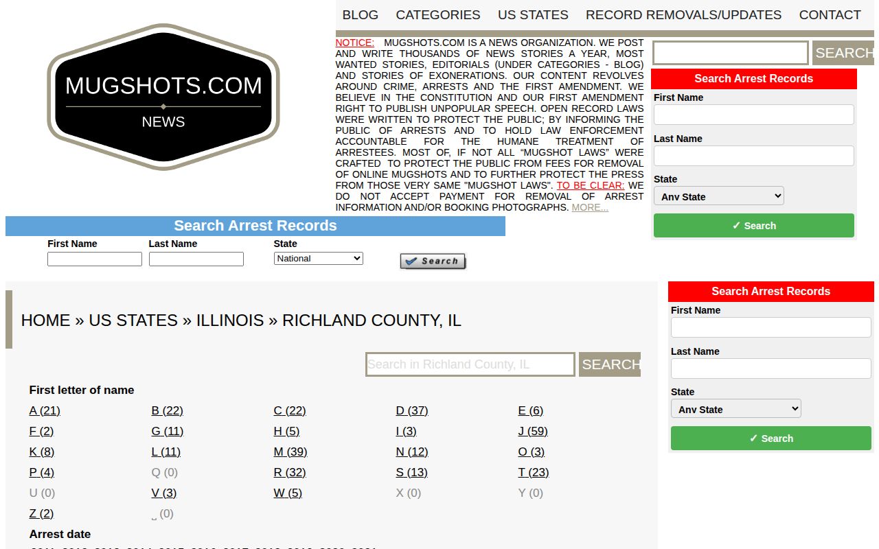 Richland County historical third-party index context for crime news verification